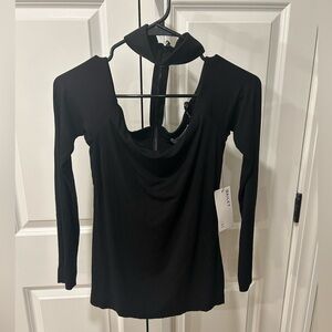 Bailey 44 Black Cutout Long Sleeve Top